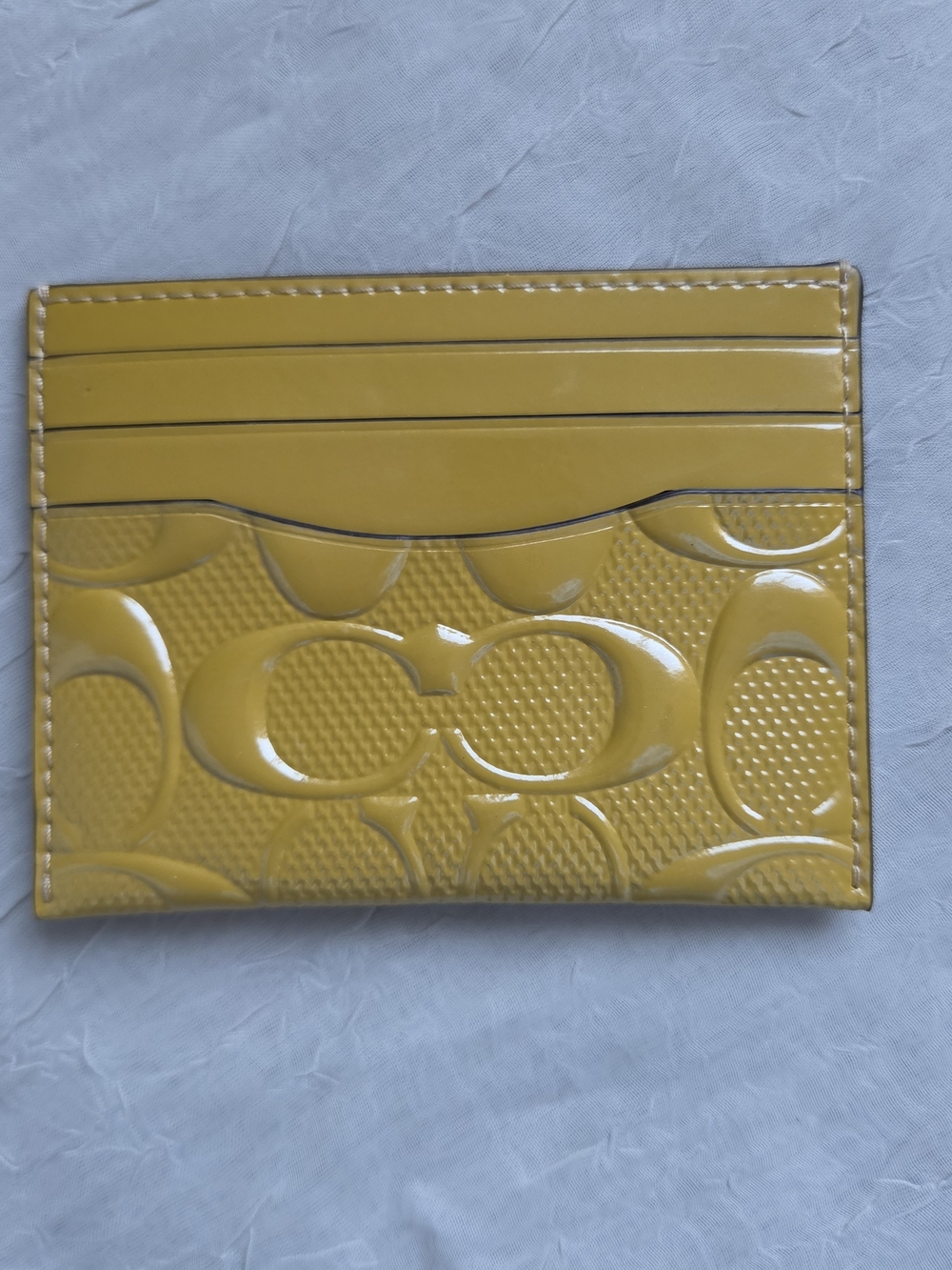 Coach Slim ID Card Case in Signature Patent Leather